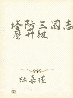 塔防三国志2怎么升级