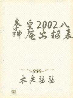 拳皇2002八神庵出招表