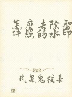 怎么去除智能证件照的水印