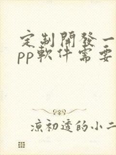 定制开发一个app软件需要多少钱