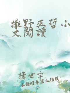 撒野巫哲小说全文阅读