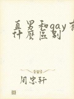 直男和gay有什么区别