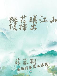 桃花映江山啥时候播出