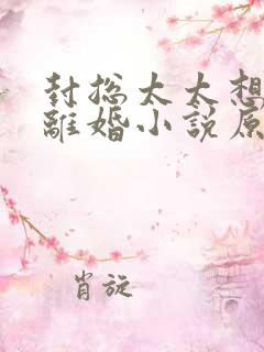 封总太太想跟你离婚小说原著