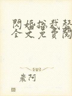 闪婚总裁替嫁妻全文免费阅读