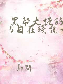 黑帮大佬的365日在线观看