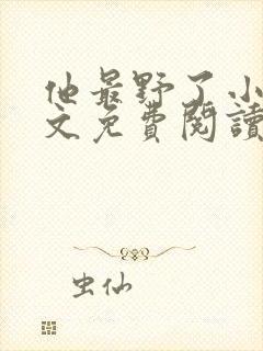 他最野了小说全文免费阅读