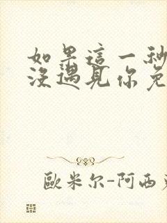 如果这一秒,我没遇见你免费阅读全部