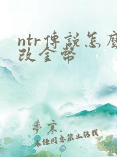 ntr传说怎么改金币