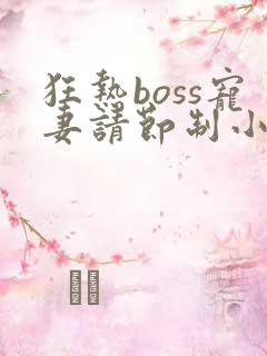 狂热boss宠妻请节制小说免费