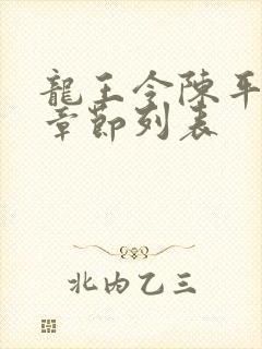 龙王令陈平最新章节列表