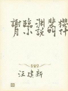 谢临渊裴樱苏江月小说叫什么名字