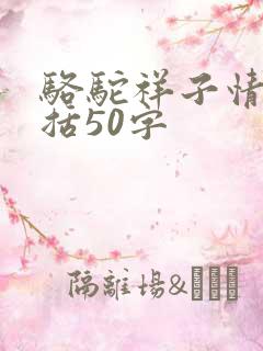 骆驼祥子情节概括50字