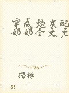 穿成炮灰配角的奶奶全文免费阅读