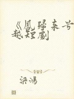 《凤归来兮》穿越短剧