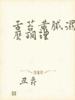 舌苔黄腻湿热怎么调理