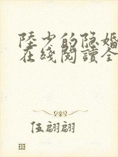 陆少的隐婚罪妻在线阅读全文