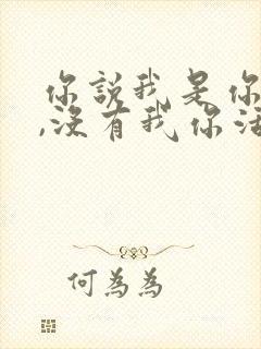 你说我是你最爱,没有我你活不来是什么歌