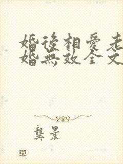 婚后相爱老婆离婚无效全文免费阅读