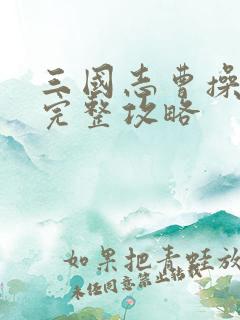 三国志曹操传》完整攻略