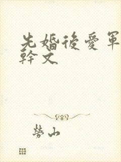 先婚后爱军婚高干文