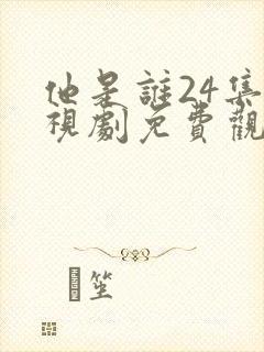 他是谁24集电视剧免费观看视频