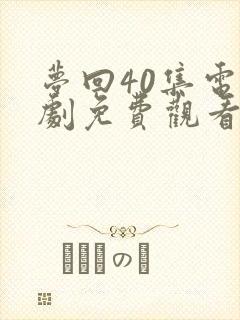 梦回40集电视剧免费观看