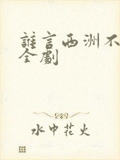 谁言西洲不知意全剧