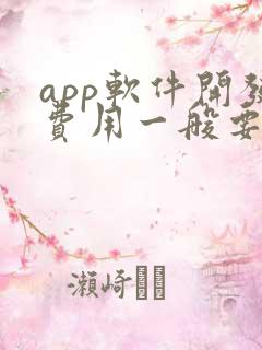 app软件开发费用一般要多钱