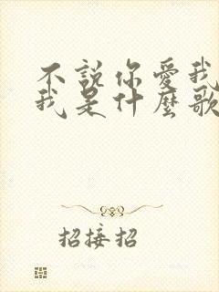 不说你爱我你想我是什么歌