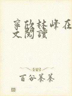 宁欣林峰在线全文阅读