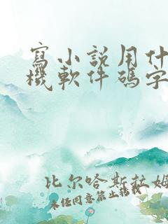 写小说用什么手机软件码字