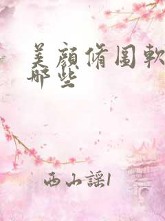 美颜修图软件有哪些