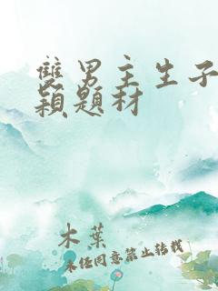 双男主生子文新颖题材