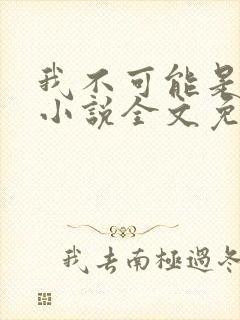 我不可能是剑神小说全文免费阅读