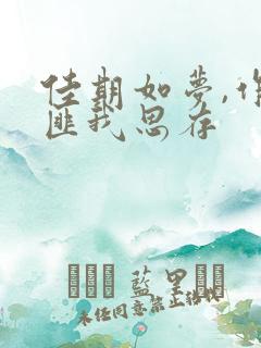 佳期如梦,作者匪我思存