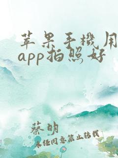 苹果手机用什么app拍照好