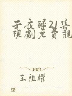 子夜归21集电视剧免费观看全集高清