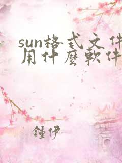 sun格式文件用什么软件打开