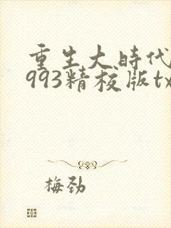 重生大时代之1993精校版txt