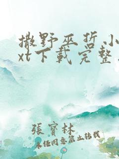 撒野巫哲小说txt下载完整版