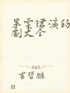 毕雯珺演的电视剧大全