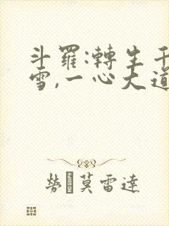 斗罗:转生千仞雪,一心大道