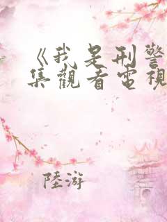 《我是刑警》全集观看电视剧