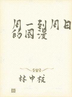 周一到周日更新的国漫