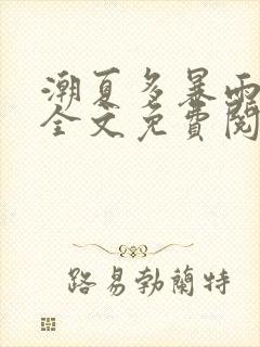 潮夏多暴雨小说全文免费阅读