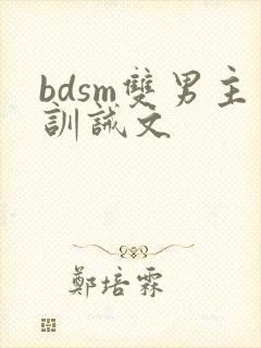 bdsm双男主训诫文