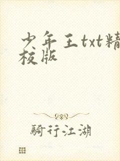 少年王txt精校版