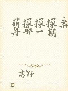 萌探探探案祝绪丹哪一期