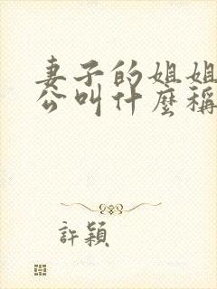 妻子的姐姐的老公叫什么称谓